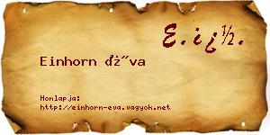 Einhorn Éva névjegykártya